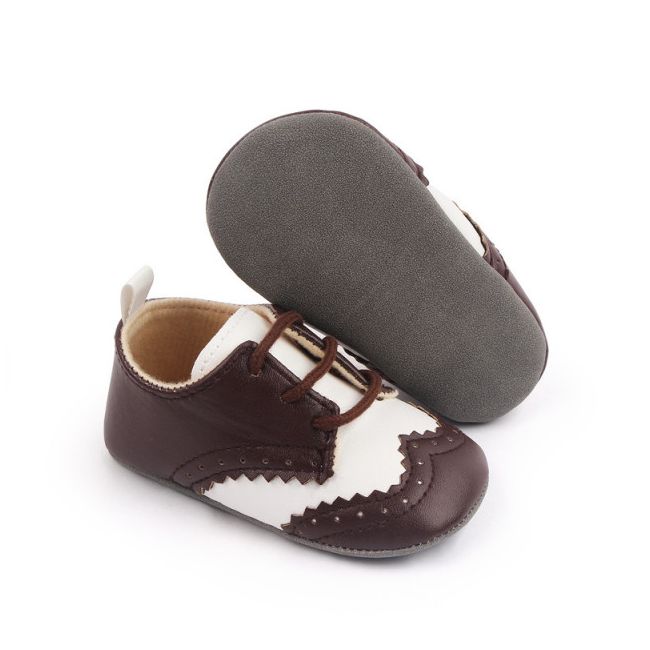 Pantofiori eleganti maro cu insertie alba MBd2805-1-p29