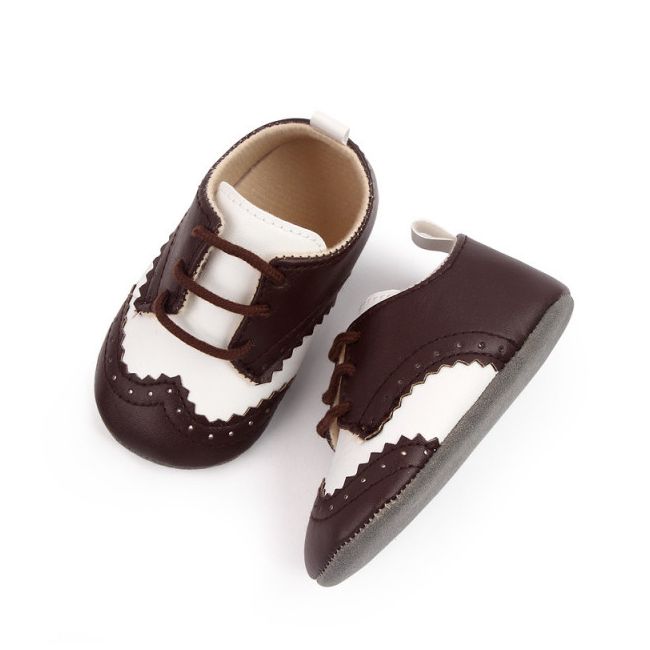Pantofiori eleganti maro cu insertie alba MBd2805-1-p29