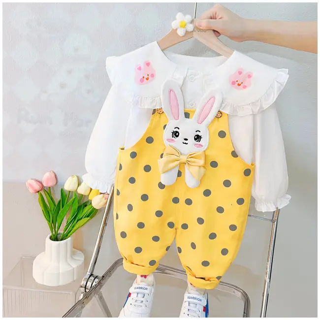 Salopeta galbena cu buline - bunny (marime disponibila: 12-18 luni (marimea 21 incaltaminte)) md1304-de5.12-18 luni (marimea 21 incaltaminte)