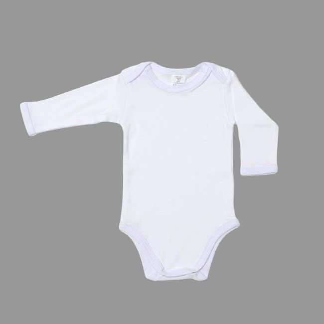 Body din bumbac alb cu maneca lunga (Marime: 18-24 Luni) JEM138xl5