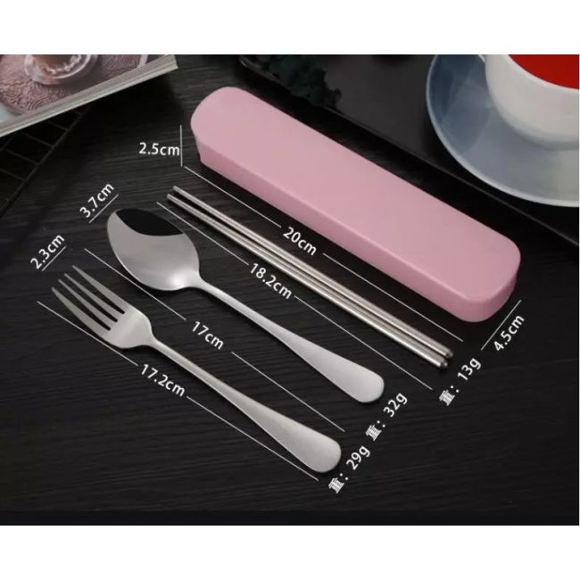 Set de tacamuri pentru calatorii (Culoare: Roz) JEMdrl-1919-1