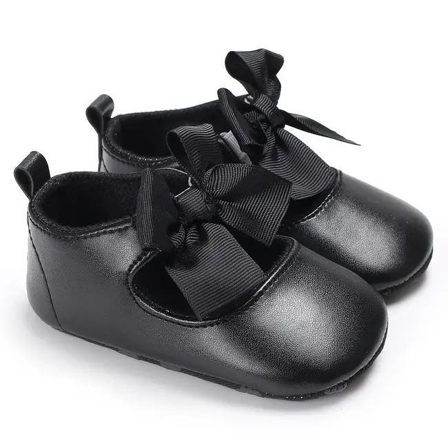 Pantofiori cu fundita (Culoare: Negru, Marime: 12-18 Luni) JEMf55ab2