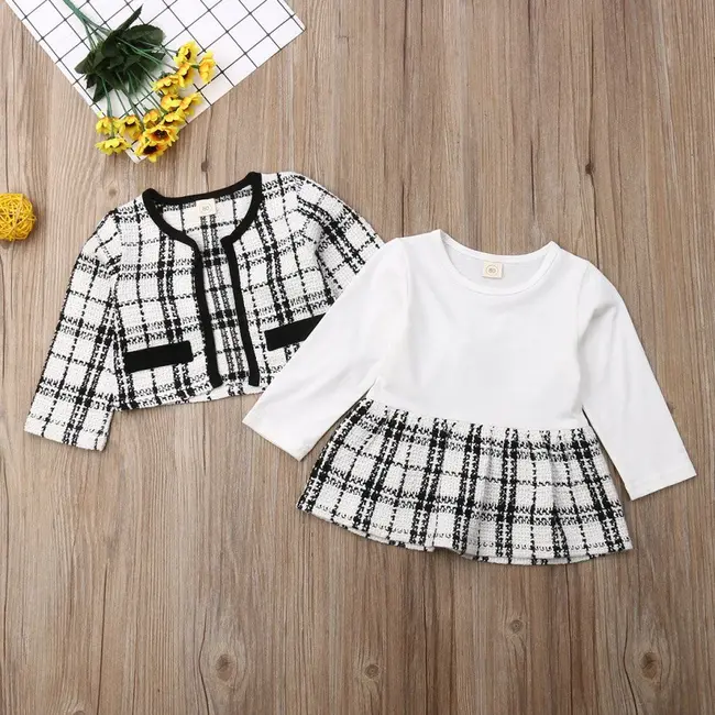 Set sacou cu rochita (Marime: 130, Culoare: Negru cu alb) JEM36set12