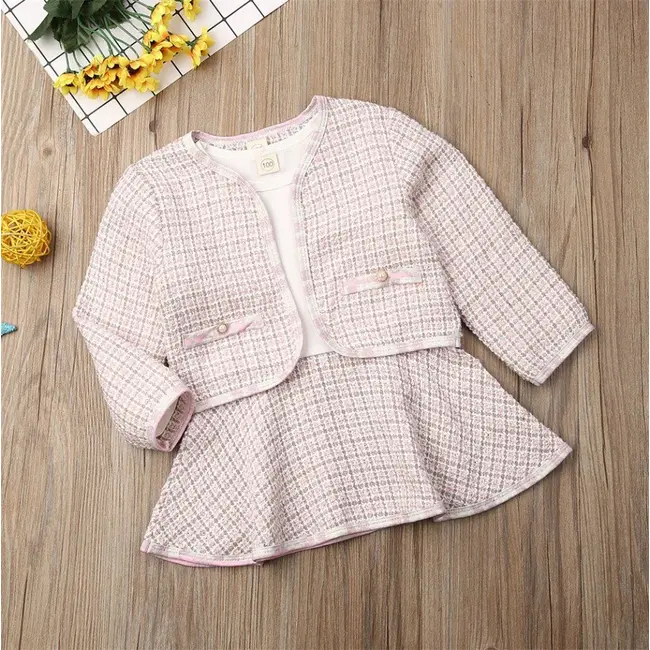 Set sacou cu rochita (Marime: 90, Culoare: Alb cu negru) JEM36set14