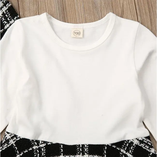 Set sacou cu rochita (Marime: 90, Culoare: Alb cu negru) JEM36set14
