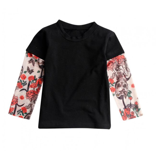 Tricou copii negru cu tatuaj (Marime: 90, Model: Model A) JEMtrtatuaj12