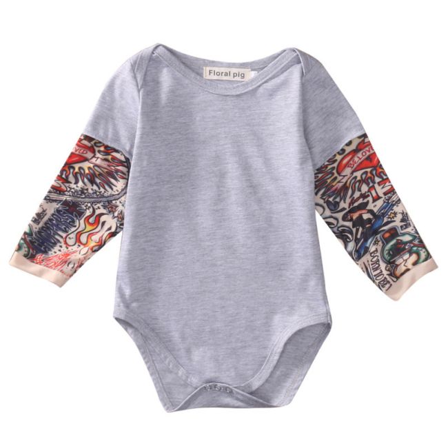 Body cu tatuaj (Culoare: Gri, Marime: 80) JEMdrl182