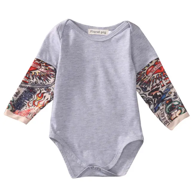 Body cu tatuaj (Culoare: Gri, Marime: 90) JEMdrl183
