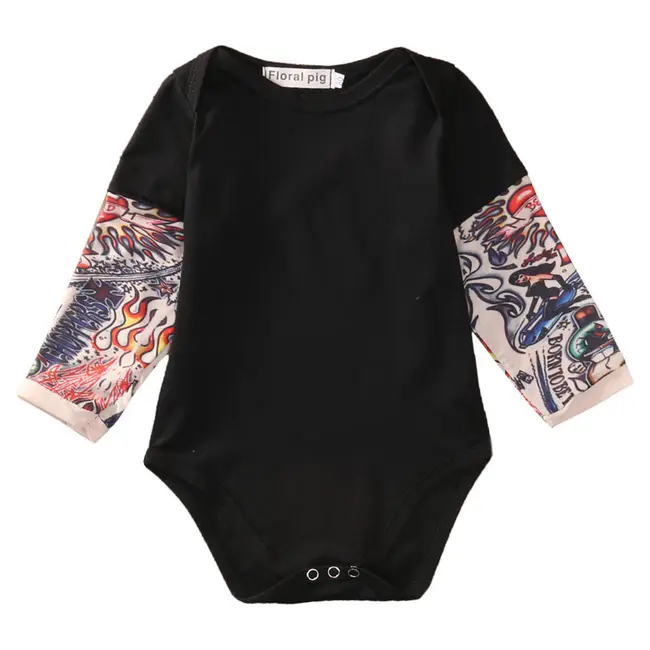 Body cu tatuaj (Culoare: Gri, Marime: 90) JEMdrl183