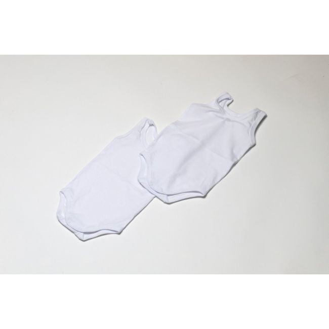 Set 2 body-uri din bumbac albe fara maneca - tip maieu (Marime: 12-18 Luni) JEM138lc4