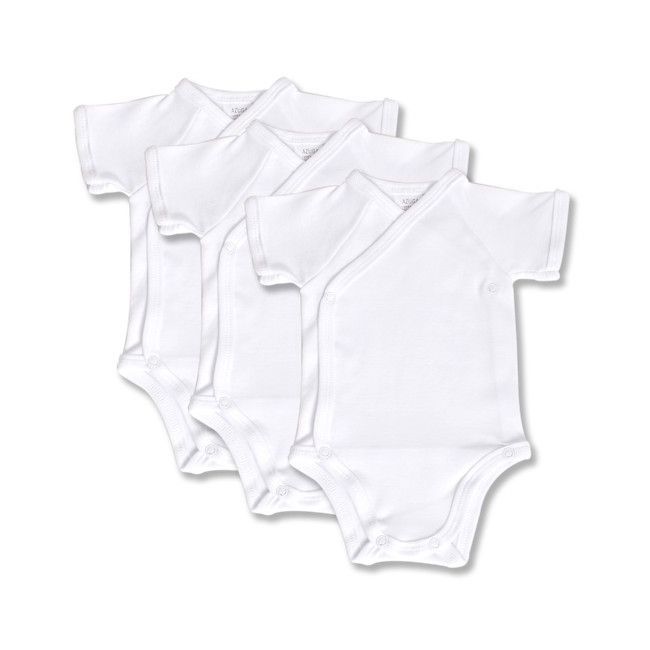 Set 3 body-uri din bumbac albe petrecute (Marime: 3-6 Luni, Tip maneca: Scurta) JEM138le4