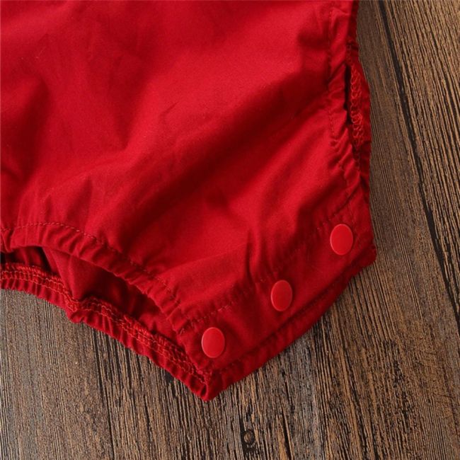 Set body rosu cu broderie si bentita (Marime: 100) JEMdrl137