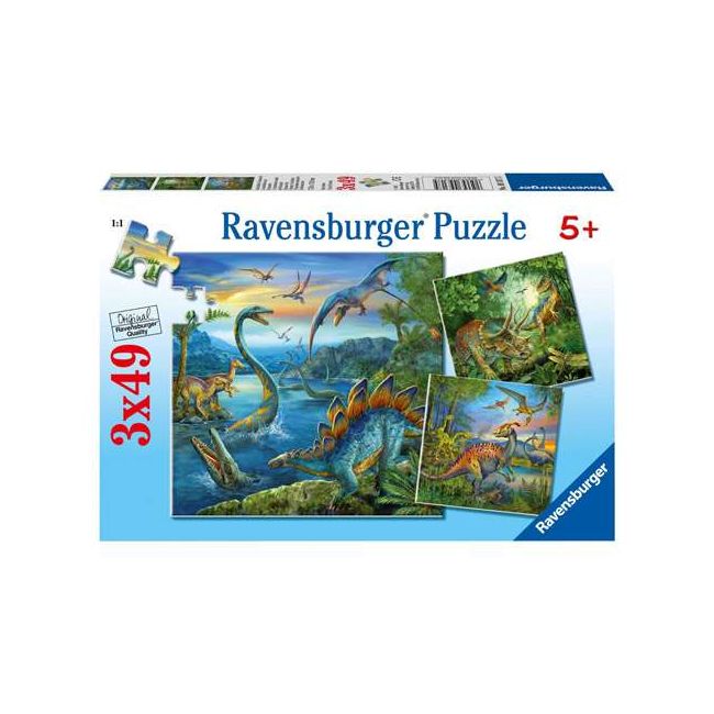 PUZZLE FARMECUL DINOZAURILOR, 3x49 PIESE - ARTRVSPC09317