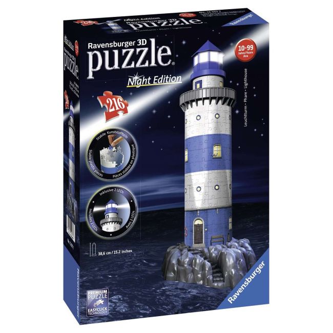Puzzle Farul Noaptea, 216 Piese - ARTRVS3D12577