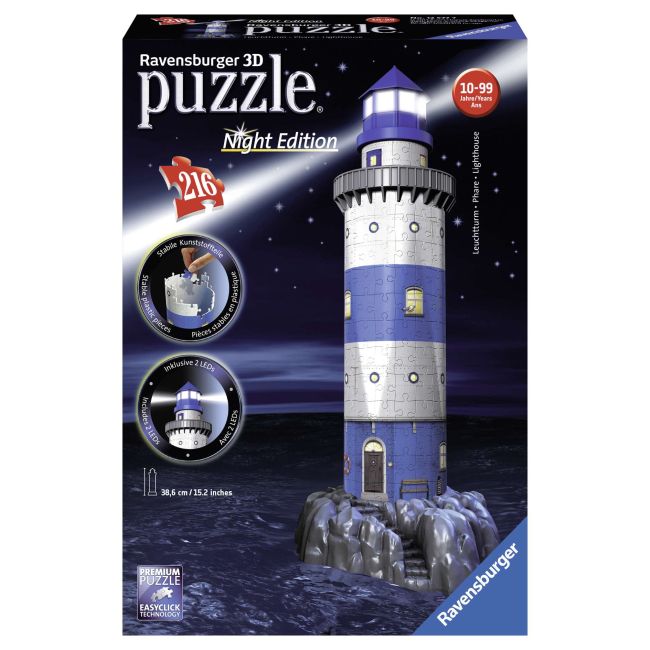 Puzzle Farul Noaptea, 216 Piese - ARTRVS3D12577