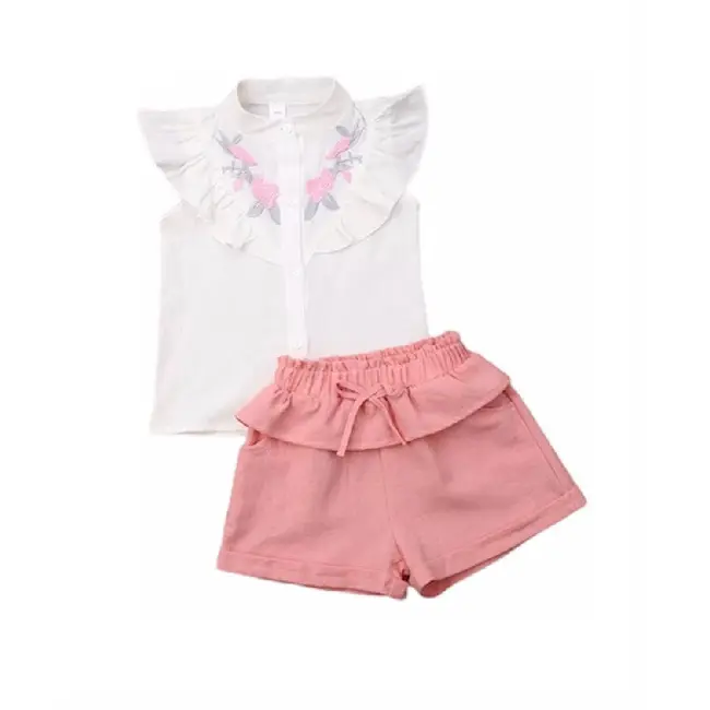 Set camasuta si pantaloni cu broderie (Culoare: Galben, Marime: 110) JEMdrl1212