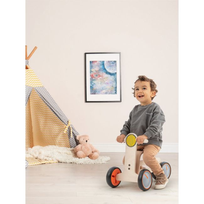 Bicicleta cu 3 roti pentru copii Tribike, MamaToyz, lemn natural, fara pedale JEMMtyz_tribike