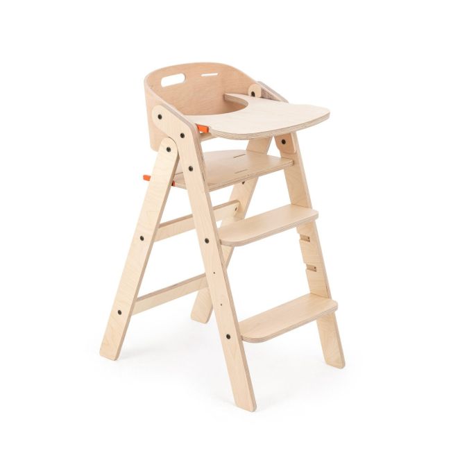 Scaun de masa multifunctional pentru bebelusi, MamaToyz, pliabil, cu masuta, transformabil, lemn, 6 luni - adolescent, natur JEMMtyz_muchair_nat
