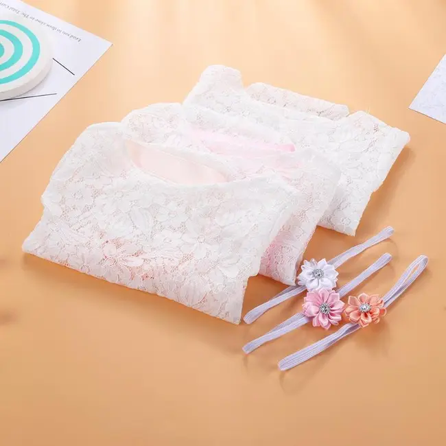 Set pentru poze - body plus bentita pentru nou nascut (Culoare: Alb) JEMdrl_setpoze2