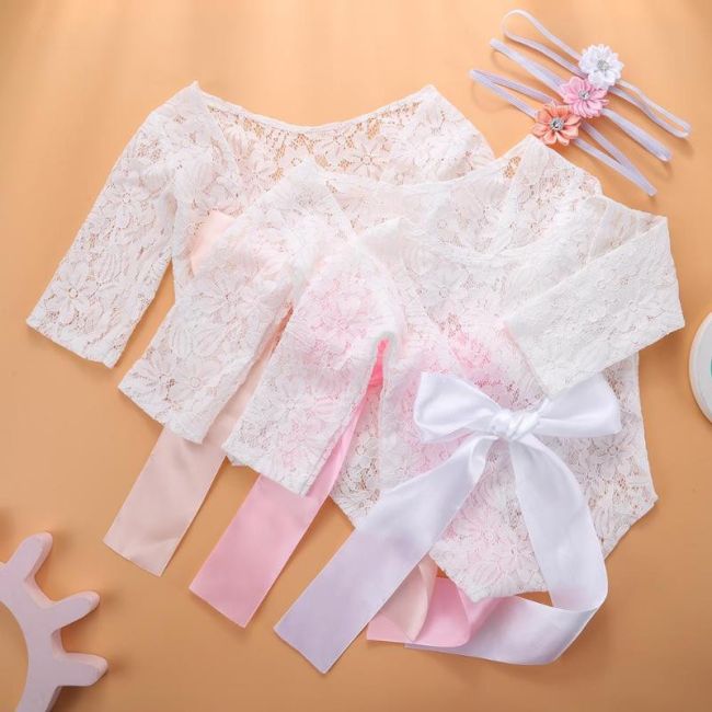 Set pentru poze - body plus bentita pentru nou nascut (Culoare: Roz) JEMdrl_setpoze1