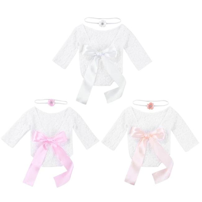 Set pentru poze - body plus bentita pentru nou nascut (Culoare: Roz) JEMdrl_setpoze1