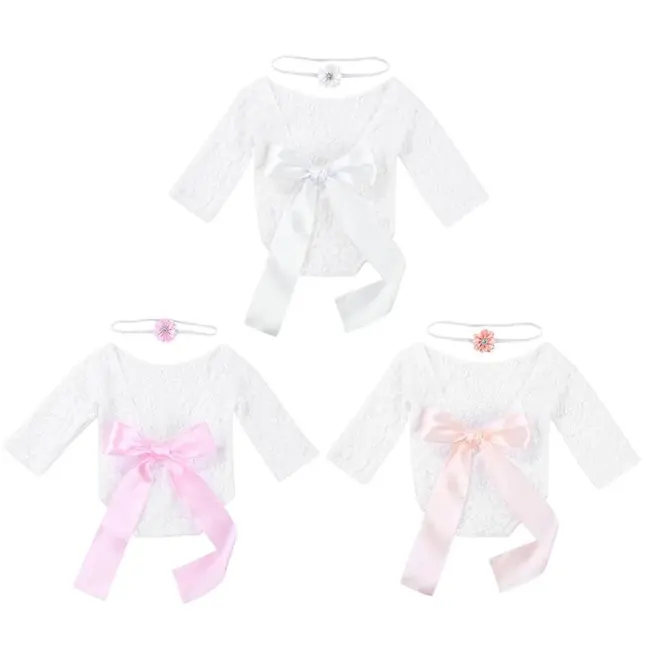 Set pentru poze - body plus bentita pentru nou nascut (Culoare: Roz) JEMdrl_setpoze1