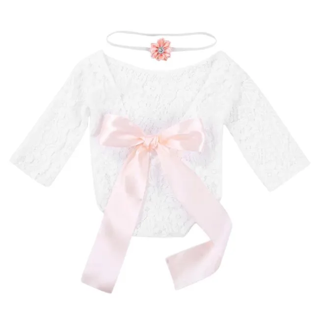 Set pentru poze - body plus bentita pentru nou nascut (Culoare: Somon) JEMdrl_setpoze3