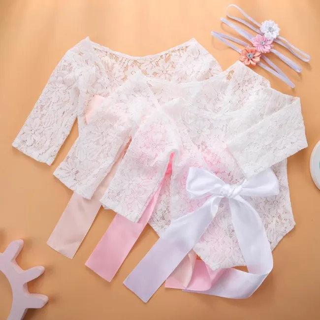 Set pentru poze - body plus bentita pentru nou nascut (Culoare: Somon) JEMdrl_setpoze3