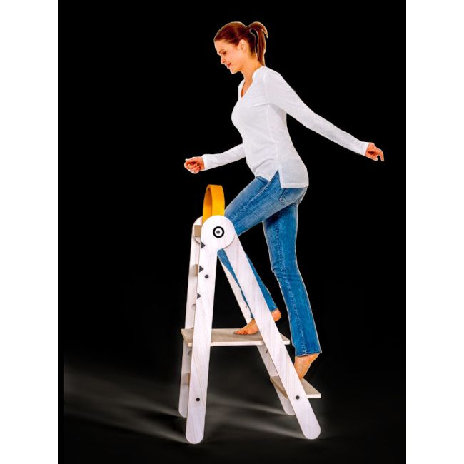 Turn de invatare-Learning Tower din lemn, pliabil MamaToyz, galben JEMMtyz_fold_bird