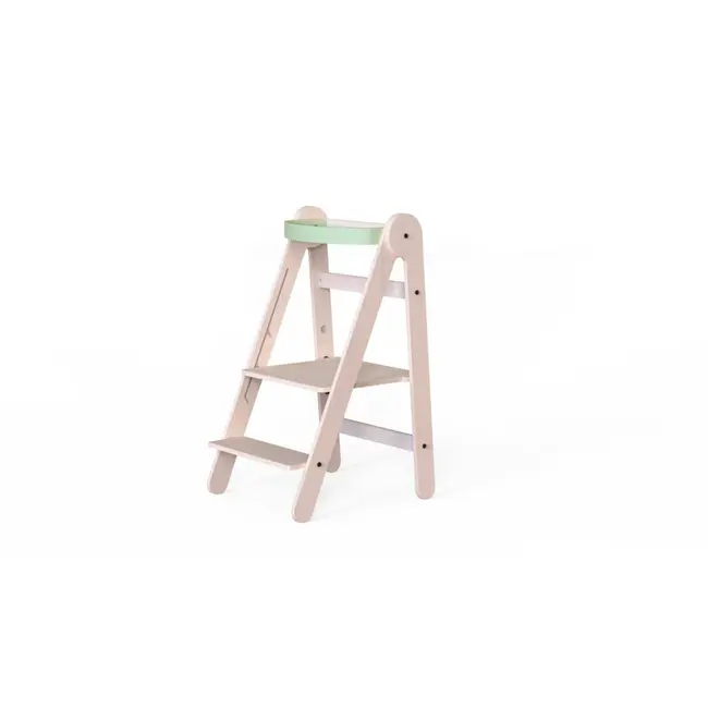Turn de invatare-Learning Tower din lemn, pliabil MamaToyz, verde JEMMtyz_fold_mint