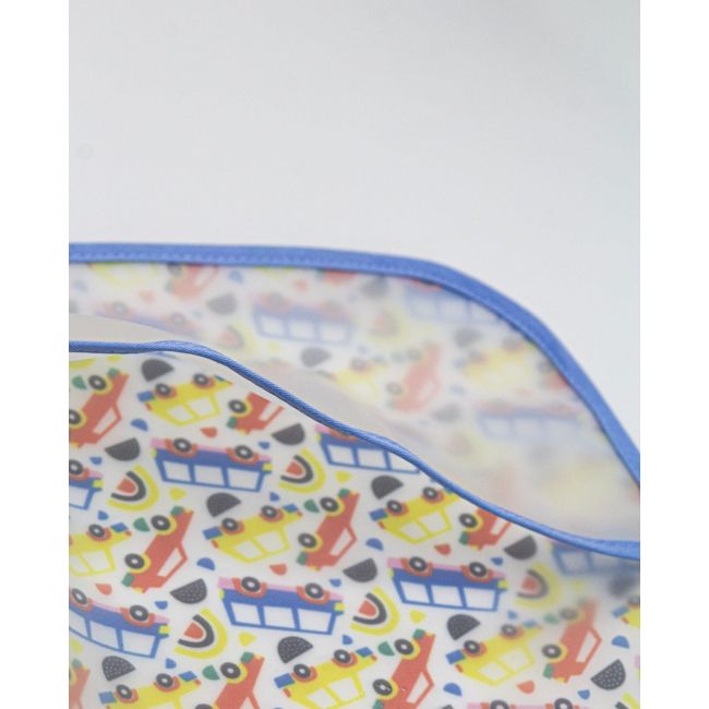 Baveta cu 2 fete si buzunar , BabyJem, 24x35 cm (Culoare: Bleu) JEMbj_8403