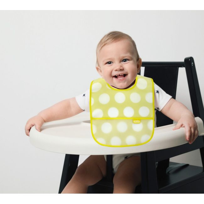 Baveta cu 2 fete si buzunar , BabyJem, 24x35 cm (Culoare: Galben) JEMbj_8402