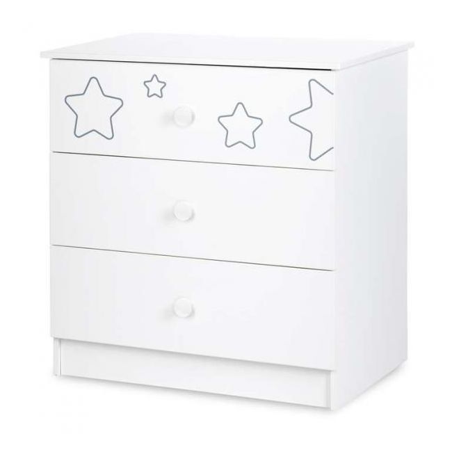 Comoda copii de Infasat KLUPS Tino Stars Alb 00081929
