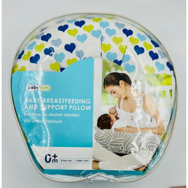Perna pentru alaptat 2 in 1 Nursing Pillow Hearts, BabyJem (Culoare: Alb) JEMbj_082-17