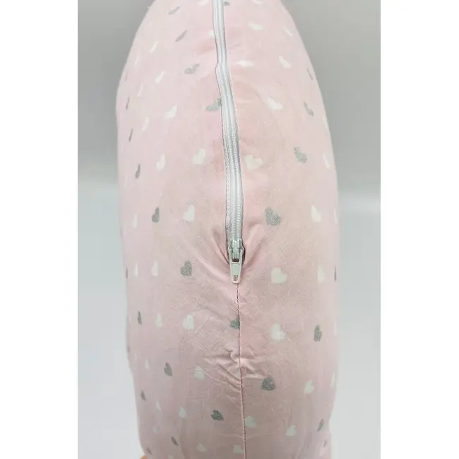 Perna pentru alaptat 2 in 1 Nursing Pillow Hearts, BabyJem (Culoare: Roz) JEMbj_082-16
