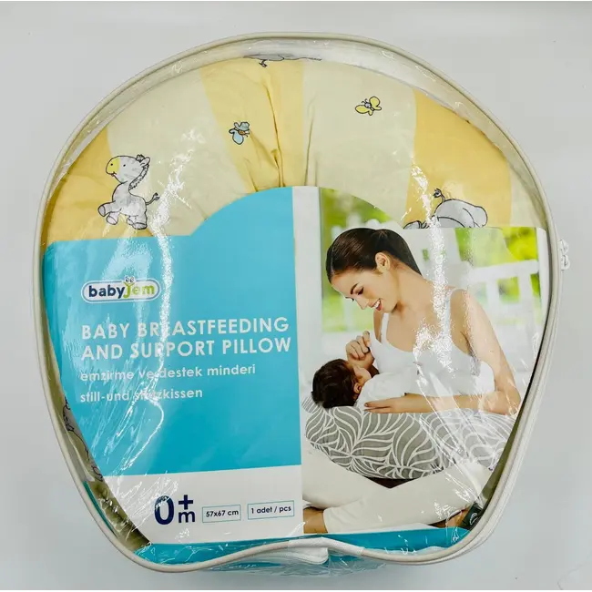 Perna pentru alaptat 2 in 1 Nursing Pillow Zoo, BabyJem (Culoare: Galben) JEMbj_082-19