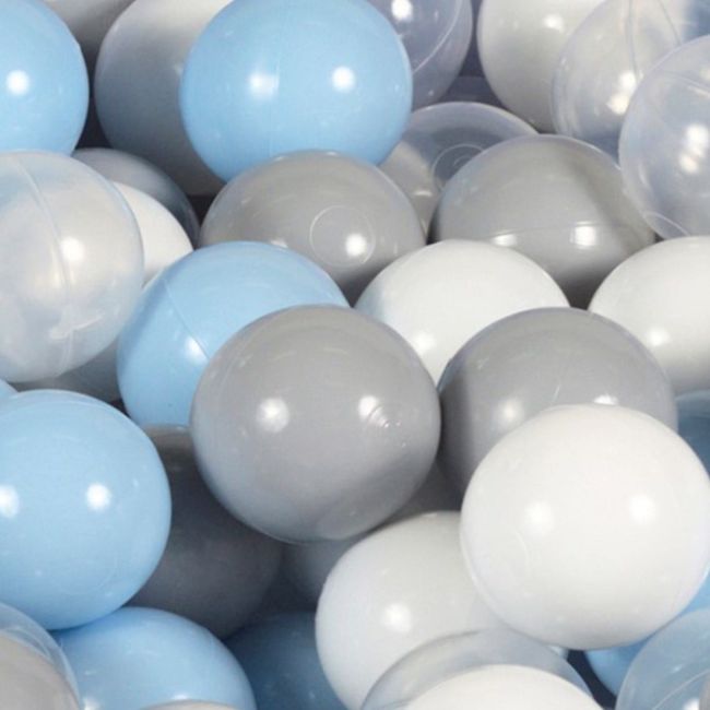 Piscina Uscata Cu 200 De Bile (alb, Baby Blue, Gri) Meowbaby  , 90x30 Cm, Catifea Baby Blue Pjbveo176