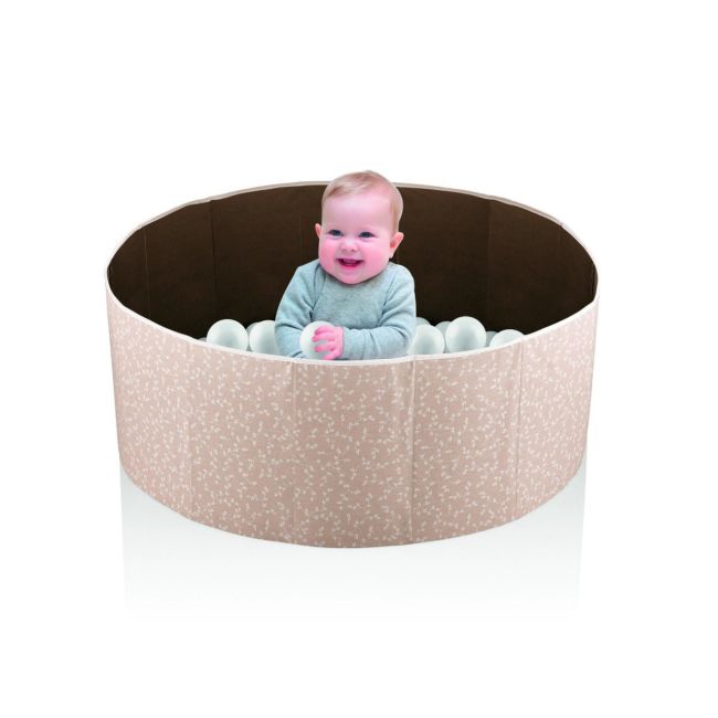 Piscina uscata cu bile, BabyJem, 30x83 cm, 100 bile albe (Culoare: Somon) JEMbj_7892