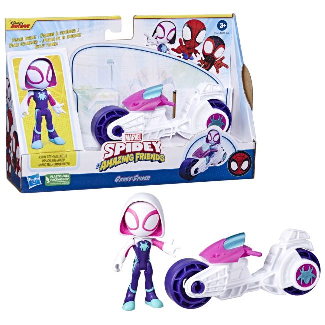 SPIDEY PRIETENII EXTRAORDINARI SET MOTOCICLETA SI FIGURINA GHOST SPIDER 10CM VIVF6777_F7461