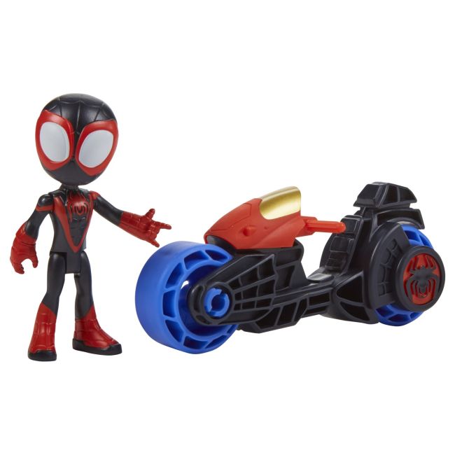 SPIDEY PRIETENII EXTRAORDINARI SET MOTOCICLETA SI FIGURINA MILES MORALES SPIDER MAN 10CM VIVF6777_F7460