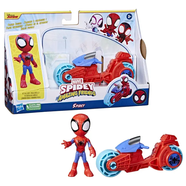 SPIDEY PRIETENII EXTRAORDINARI SET MOTOCICLETA SI FIGURINA SPIDEY 10CM VIVF6777_F7459