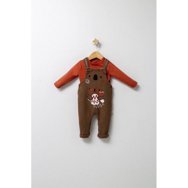 Set cu salopeta si bluzita pentru bebelusi Forest, Tongs baby (Culoare: Bleumarin, Marime: 9-12 luni) JEMtgs_4590_6