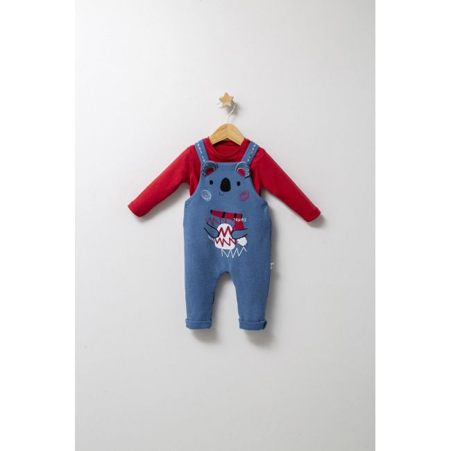 Set cu salopeta si bluzita pentru bebelusi Forest, Tongs baby (Culoare: Maro, Marime: 3-6 Luni) JEMtgs_4590_1