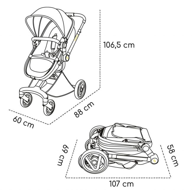 Carucior transformabil 2 in 1 Nasjo, Wild climber, Verde, Skiddou JEMsk_2020073