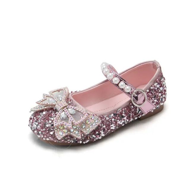 Pantofi roz ciclamen cu strasuri - Fluturas MDV959-1