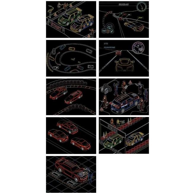Set 9 planse razuibile Scratch ArtCards 16x12 cm Bambinice BN053 BBJBN053_Curse Masini