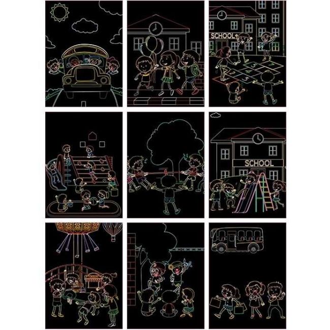 Set 9 planse razuibile Scratch ArtCards Bambinice BN047 BBJBN047_Campus