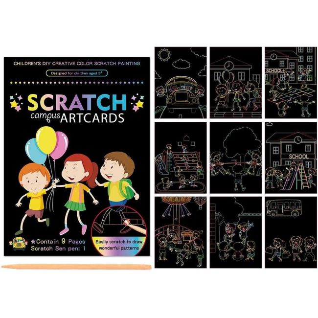 Set 9 planse razuibile Scratch ArtCards Bambinice BN047 BBJBN047_Campus
