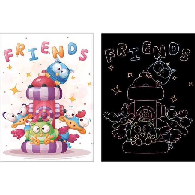 Set 9 planse razuibile Scratch ArtCards Bambinice BN047 BBJBN047_Desene Animate