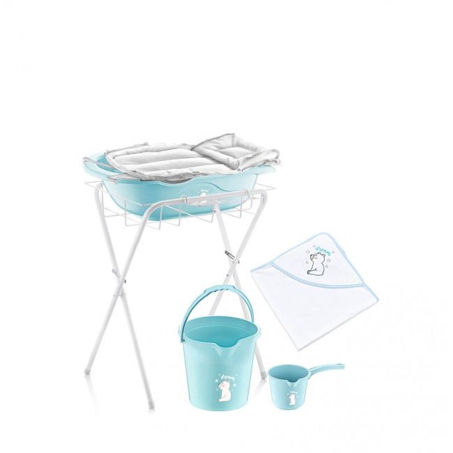 Set de baie complet pentru bebelusi cu 6 piese, BabyJem (Culoare: Bleu) JEMbj_5743